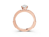 Rose gold Pear Solitaire with Pavé Band and Four-Prong Setting_335