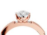 Rose gold Pear Solitaire with Pavé Band and Four-Prong Setting_336
