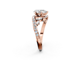 Rose gold Pear Solitaire with Pavé Twist Band and Four-Prong Setting_73