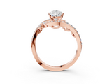 Rose gold Pear Solitaire with Pavé Twist Band and Four-Prong Setting_74