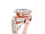 Rose gold Pear Solitaire with Pavé Twist Band and Four-Prong Setting_76