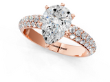 Rose gold Pear Solitaire with Pave Band and Four-Prong Setting_9