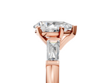 Rose gold Pear Solitaire with Tapered Baguette Side Stones on a Classic Band with Six-Prong Setting_153