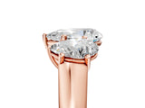 Rose gold Pear Three-Stone Diamond Ring with Prong Setting on a Classic Band_20