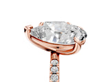 Rose gold Pear and Cushion Toi Moi Ring with Prong Setting and Micro Pave Band 5