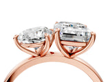 Rose gold Pear and Emerald Cut Toi Moi Ring with Prong Setting_70