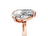 Rose gold Pear and Emerald Toi Moi Ring with Prong Setting and Plain Band_61