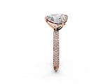 Rose gold Pear and Heart Toi Moi Ring with Prong Setting and Micro Pave Band 2