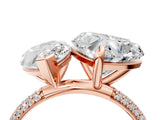 Rose gold Pear and Heart Toi Moi Ring with Prong Setting and Micro Pave Band 4