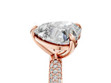 Rose gold Pear and Heart Toi Moi Ring with Prong Setting and Micro Pave Band 5