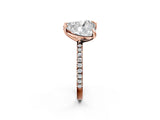 Rose gold Pear and Heart Toi Moi Ring with Prong Setting and Pave Band 3