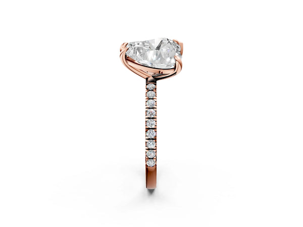 Rose Gold Pear-Shaped and Heart Laboratory-Grown Diamond Toi et Moi Engagement Ring