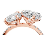 Rose gold Pear and Heart Toi Moi Ring with Prong Setting and Pave Band 5