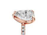 Rose gold Pear and Heart Toi Moi Ring with Prong Setting and Pave Band