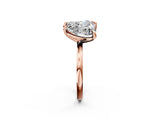 Rose gold Pear and Heart Toi Moi Ring with Prong Setting and Plain Band 2