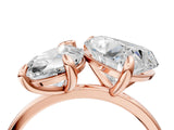 Rose gold Pear and Heart Toi Moi Ring with Prong Setting and Plain Band 4