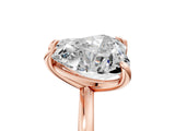 Rose gold Pear and Heart Toi Moi Ring with Prong Setting and Plain Band 5