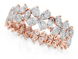 Rose gold Pear and Marquise Diamond Floral Promise Ring_1