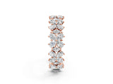 Rose gold Pear and Marquise Diamond Floral Promise Ring_2
