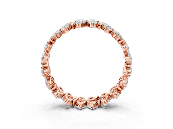 Rose gold Pear and Marquise Diamond Floral Promise Ring