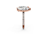 Rose gold Pear and Marquise Toi Moi Ring with Prong Setting and Micro Pave Band 2