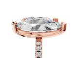 Rose gold Pear and Marquise Toi Moi Ring with Prong Setting and Micro Pave Band 5