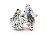 Rose gold Pear and Marquise Toi Moi Ring with Prong Setting and Micro Pave Band