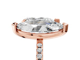 Rose gold Pear and Marquise Toi Moi Ring with Prong Setting and Pave Band_79