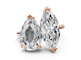 Rose gold Pear and Marquise Toi Moi Ring with Prong Setting and Plain Band