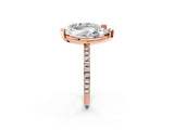 Rose gold Pear and Princess Toi Moi Ring with Prong Setting and Micro Pave Band 2