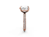 Rose gold Pear and Princess Toi Moi Ring with Prong Setting and Pave Band 2