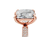 Rose gold Pear and Princess Toi Moi Ring with Prong Setting and Pave Band 5