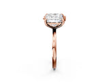 Rose gold Pear and Princess Toi Moi Ring with Prong Setting and Plain Band 2