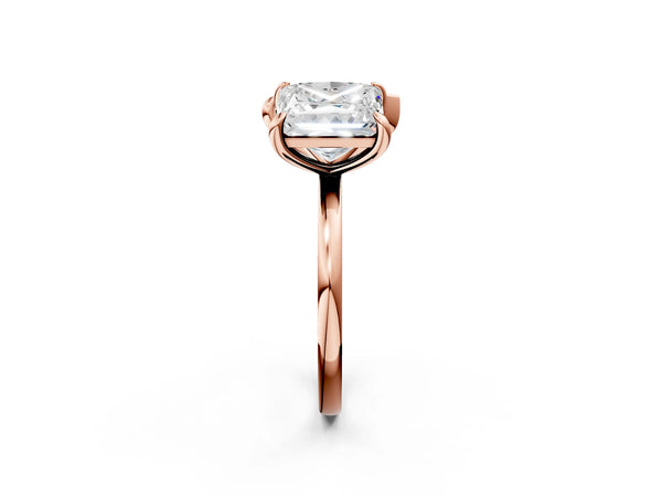 Rose gold Pear and Princess Toi Moi Ring with Prong Setting and Plain Band