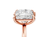 Rose gold Pear and Princess Toi Moi Ring with Prong Setting and Plain Band 5