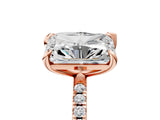 Rose gold Pear and Radiant Toi Moi Ring with Prong Setting and Micro Pave Band_13