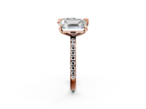 Rose gold Pear and Radiant Toi Moi Ring with Prong Setting and Pave Band_19