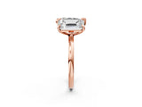 Rose gold Pear and Radiant Toi Moi Ring with Prong Setting and Plain Band 3