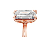Rose gold Pear and Radiant Toi Moi Ring with Prong Setting and Plain Band