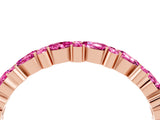 Rose gold Pear and Round Pink Sapphire Wedding Band_22