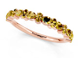 Rose gold Pear and Round Yellow Sapphire Wedding Band_19