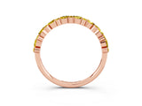 Rose gold Pear and Round Yellow Sapphire Wedding Band_21