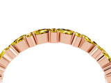 Rose gold Pear and Round Yellow Sapphire Wedding Band_22