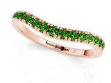 Rose gold Peridot Pavé Curved Wedding Band_7