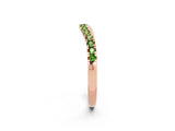 Rose gold Peridot Pavé Curved Wedding Band_8