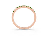 Rose gold Peridot Pavé Curved Wedding Band_9