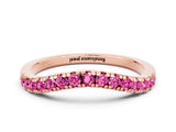 Rose gold Pink Sapphire Pavé Curved Wedding Band_18