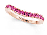 Rose gold Pink Sapphire Pavé Curved Wedding Band_19