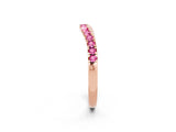 Rose gold Pink Sapphire Pavé Curved Wedding Band_20