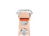 Rose gold Princess Brilliant Channel-Set Diamond Ring with Bezel Prong Setting_11